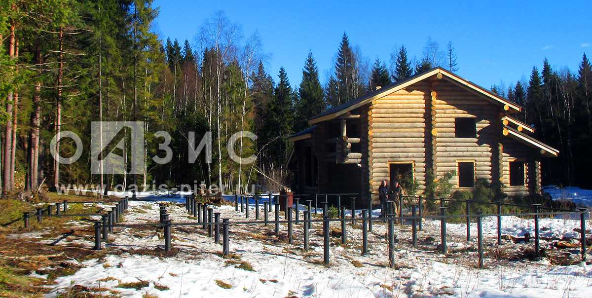 Фундамент на  винтовых сваях под каркасный дом, 12.5 м.*14 м., СНТ Ручьи, ЛО