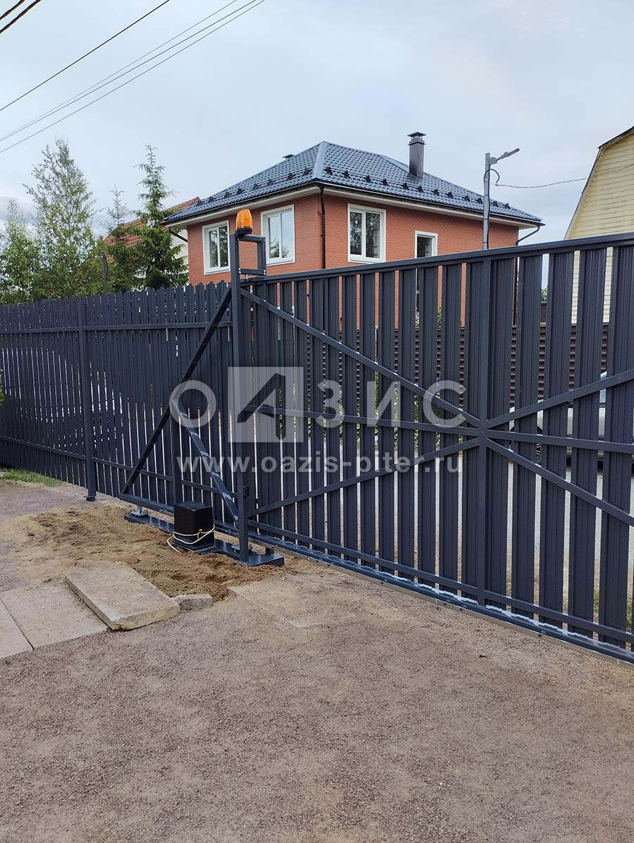 Забор из штакетника на винтовых сваях - 25 пог.м, г. Тосно