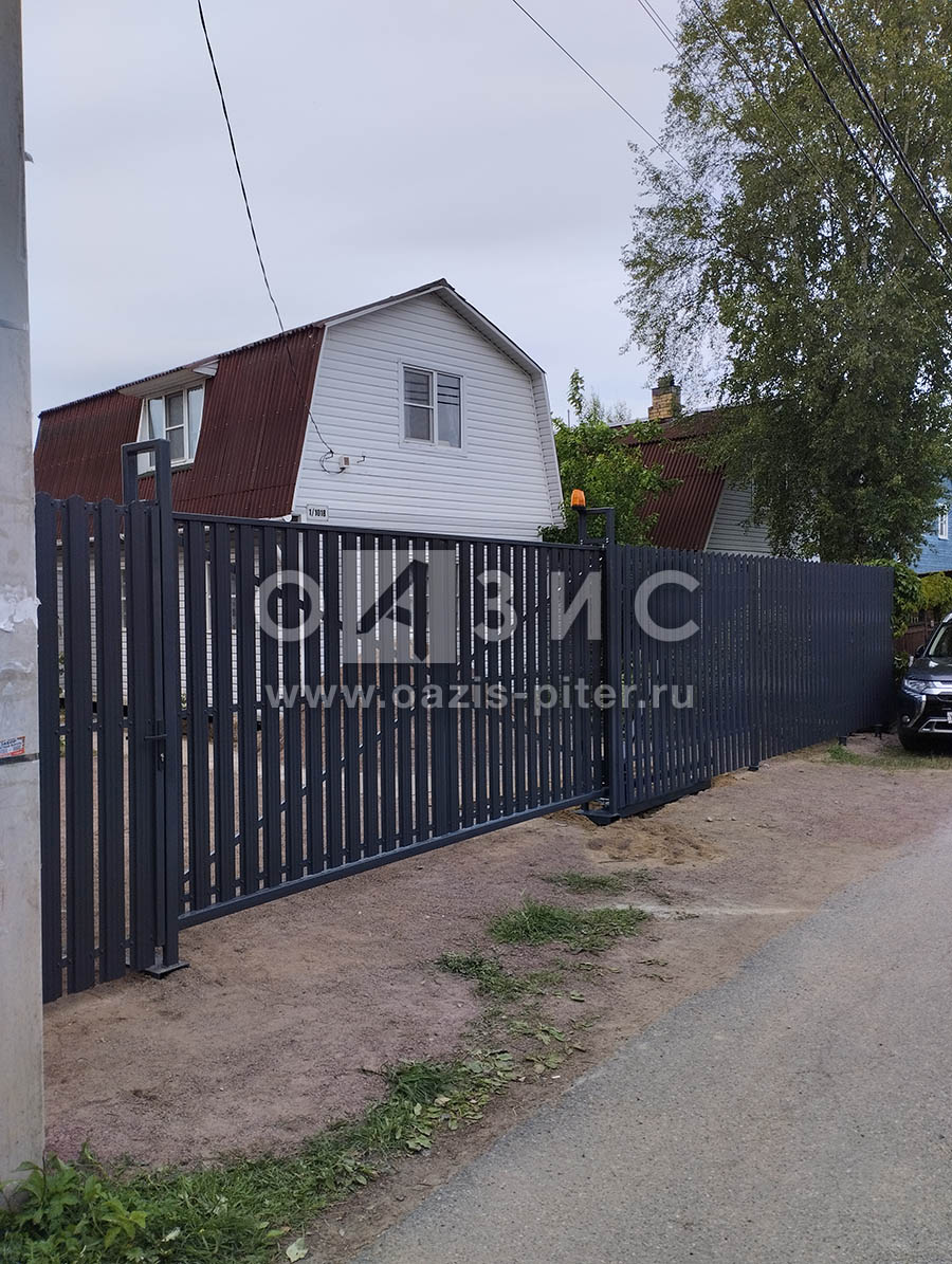 Забор из штакетника на винтовых сваях - 25 пог.м, г. Тосно
