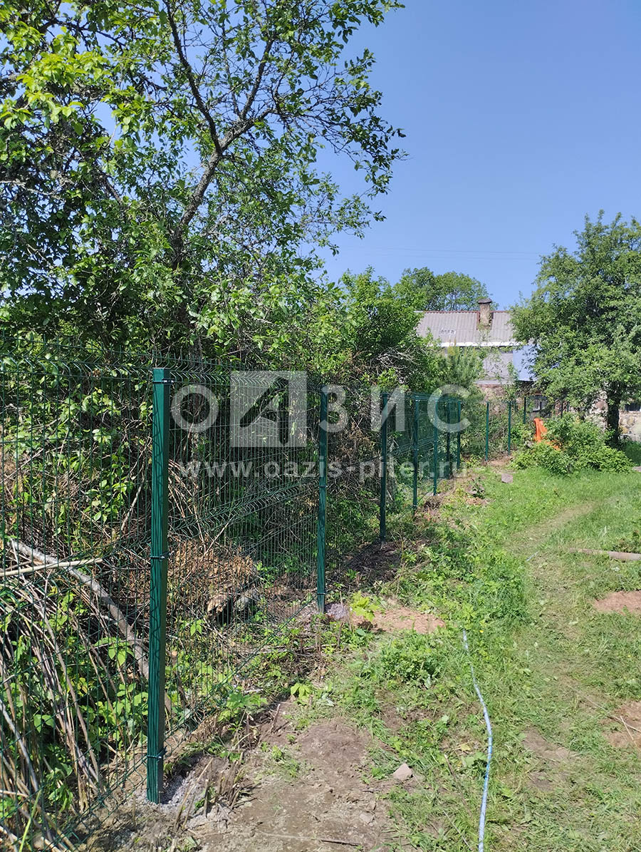  3Д забор на винтовых сваях с двумя калитками, п.Гостилицы