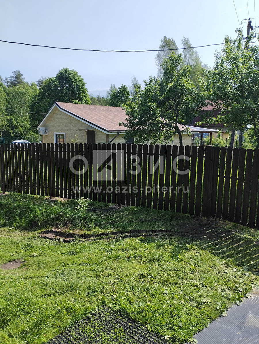 Забор из штакетника 22 пог.м с распашными воротами и калиткой, г. Красное село